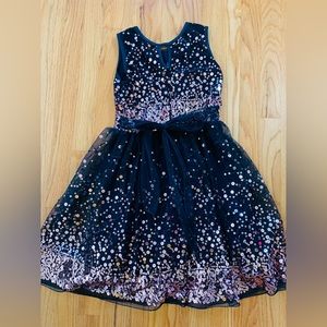 Crystal doll - navy dress size 10 w/sequins - worn once! Super elegant!